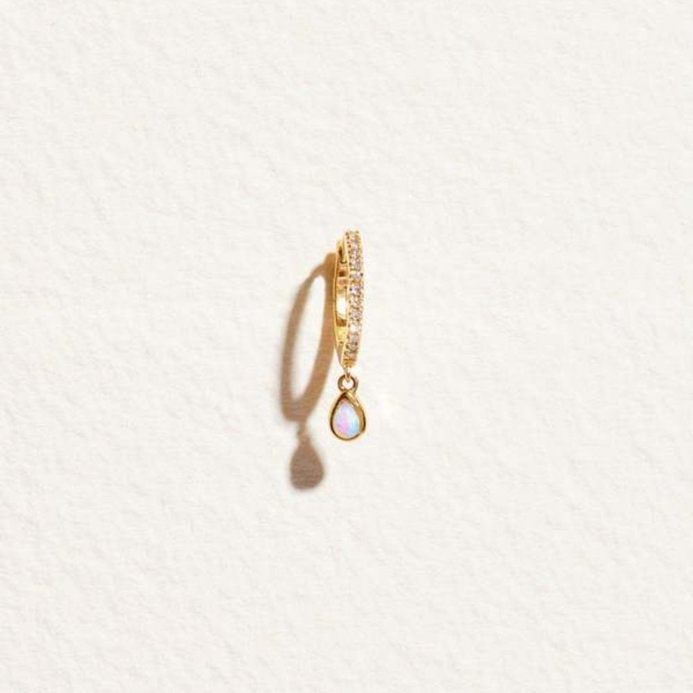 Two Pamela Love Opal Raindrop Pave Huggies